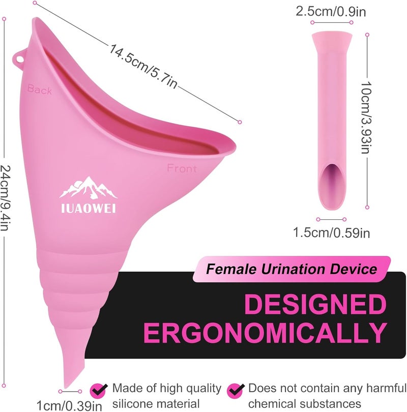 IUAOWEI Female Urination Device, Reusable Silicone Female Urinal, Pee Funnel for Women, for Travel, Camping, Boating, Outdoor, Hiking - Image 2